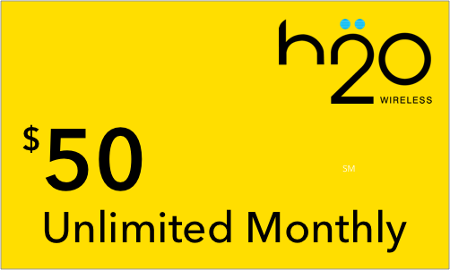 H2O Wireless Refill $50 - 30 Day Unlimited Talk/Text + 8GB Data