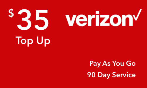 Verizon Wireless Pay As You Go $35 Online Refill